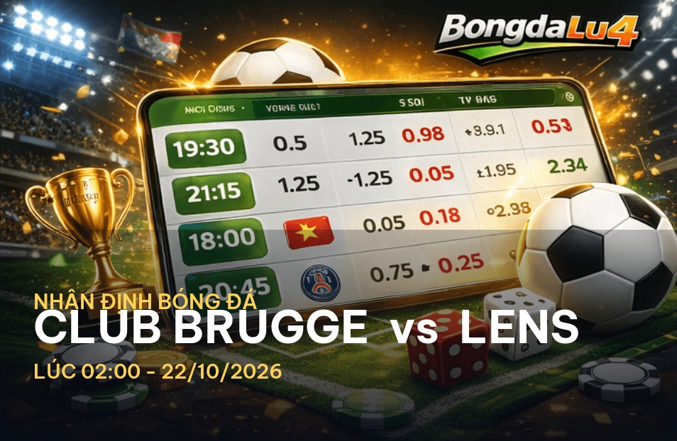 Bongdalu soi kèo hôm nay: Nhận định Club Brugge vs Lens