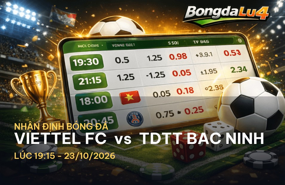 Bongdalu soi kèo hôm nay: Nhận định trước trận Viettel FC vs TDTT Bac Ninh